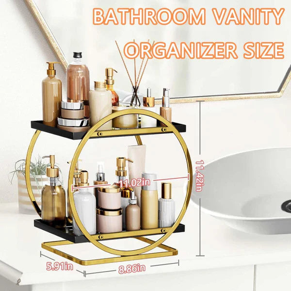 2 Tier Metal Perfume Skincare Cosmetics Organizer Rack