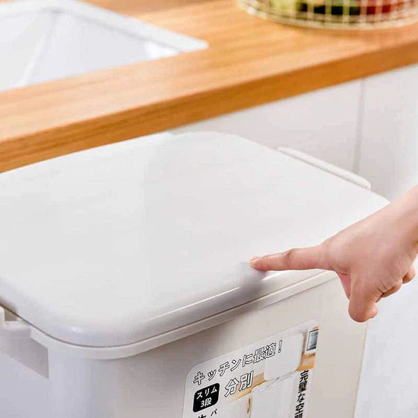 3 Layer Storage Trash Bin With Wheels