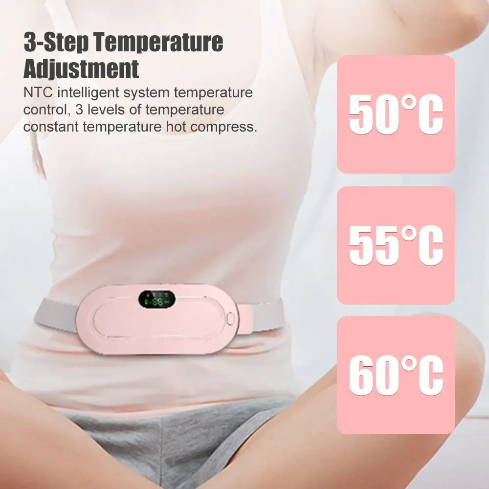 Cordless Menstrual Heating Pad for Cramps – Portable Period Pain Relief Belt with 3 Heat & Massage Modes