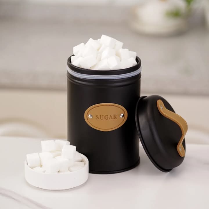 3 Pcs Kitchen Counter Top Metal Jar Set