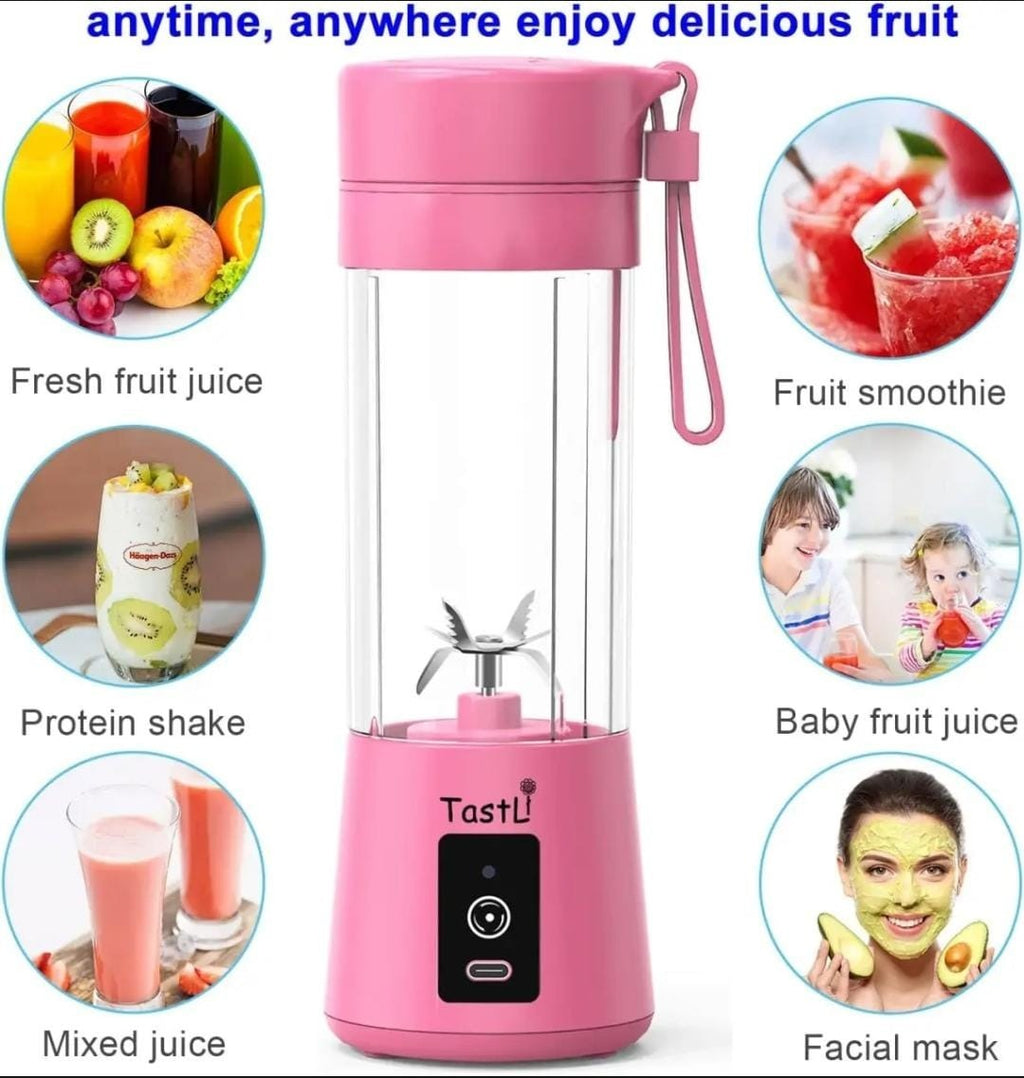 6 Blades Portable USB Mini Blender Juicer Cup - 22000 RPM for Smoothies & Shakes