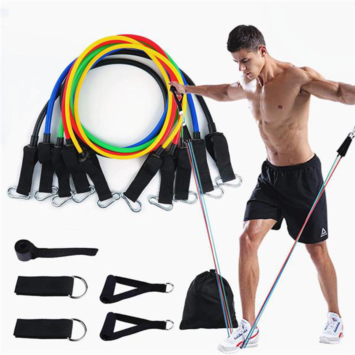 11 Pcs Resistance band Set for Excerise Imported