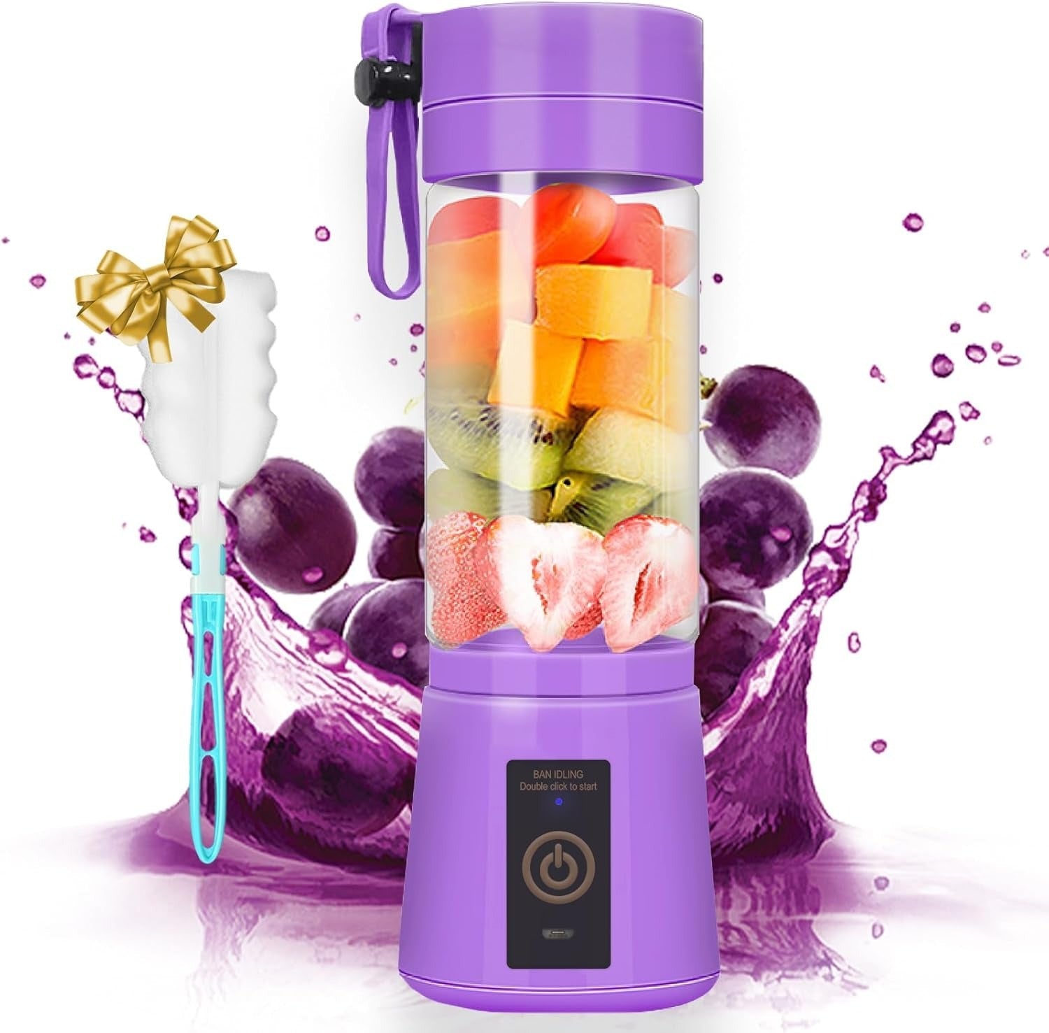 6 Blades Portable USB Mini Blender Juicer Cup - 22000 RPM for Smoothies & Shakes