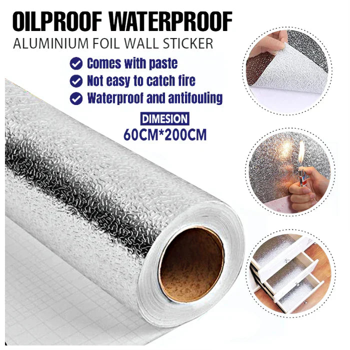 Aluminum Foil Self Adhesive Wall Stickers 60x200 cm