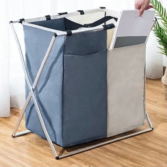 2/3 Grid Laundry Basket With Stand foldable laundry bag