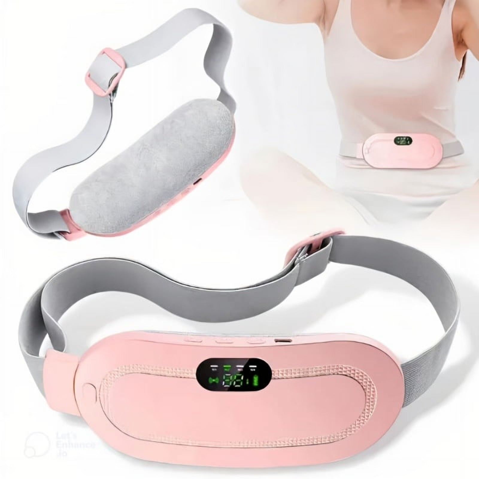 Cordless Menstrual Heating Pad for Cramps – Portable Period Pain Relief Belt with 3 Heat & Massage Modes
