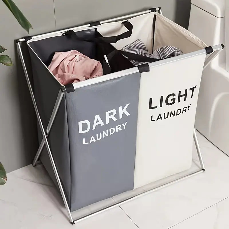 2/3 Grid Laundry Basket With Stand foldable laundry bag