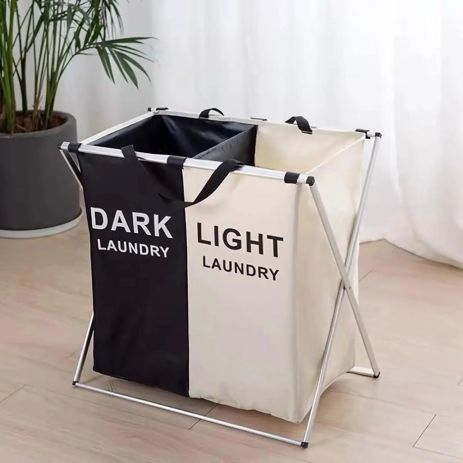 2/3 Grid Laundry Basket With Stand foldable laundry bag
