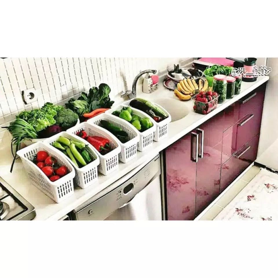 Adjustable Fridge & Drawer Organizer Space-Saving Storage Basket